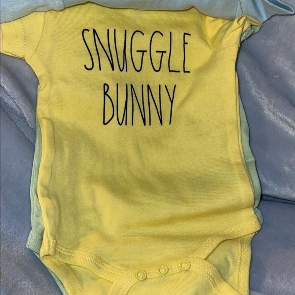 Rae Dunn Set o/3 “Onesies” - “ 3-6 months